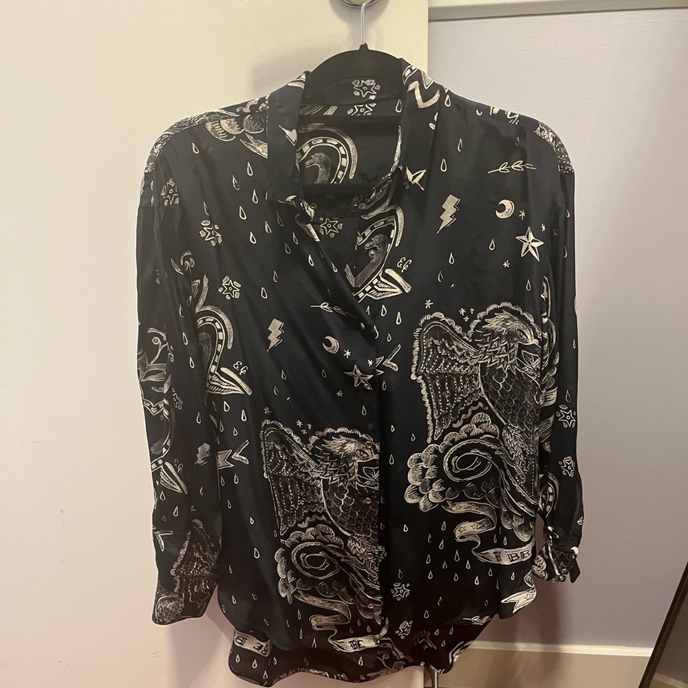 Men's Black Patterned Shirt